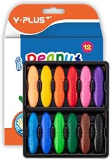 YPLUS Peanut Crayons for Toddlers 12 Colors Non-Toxic Easy to Hold Washable