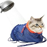 Cat Bathing Bag Anti Scratch-Washing Grooming Shower Bag for Nail Trimming | Breathable Mesh, Adjustable Cat Bag for Bath