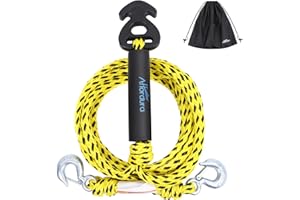 Affordura Boat Tow Harness for Tubing Ski Tow Harness for Boat for 4 Riders, Tube Tow Harness with Large Clip Quick Connector