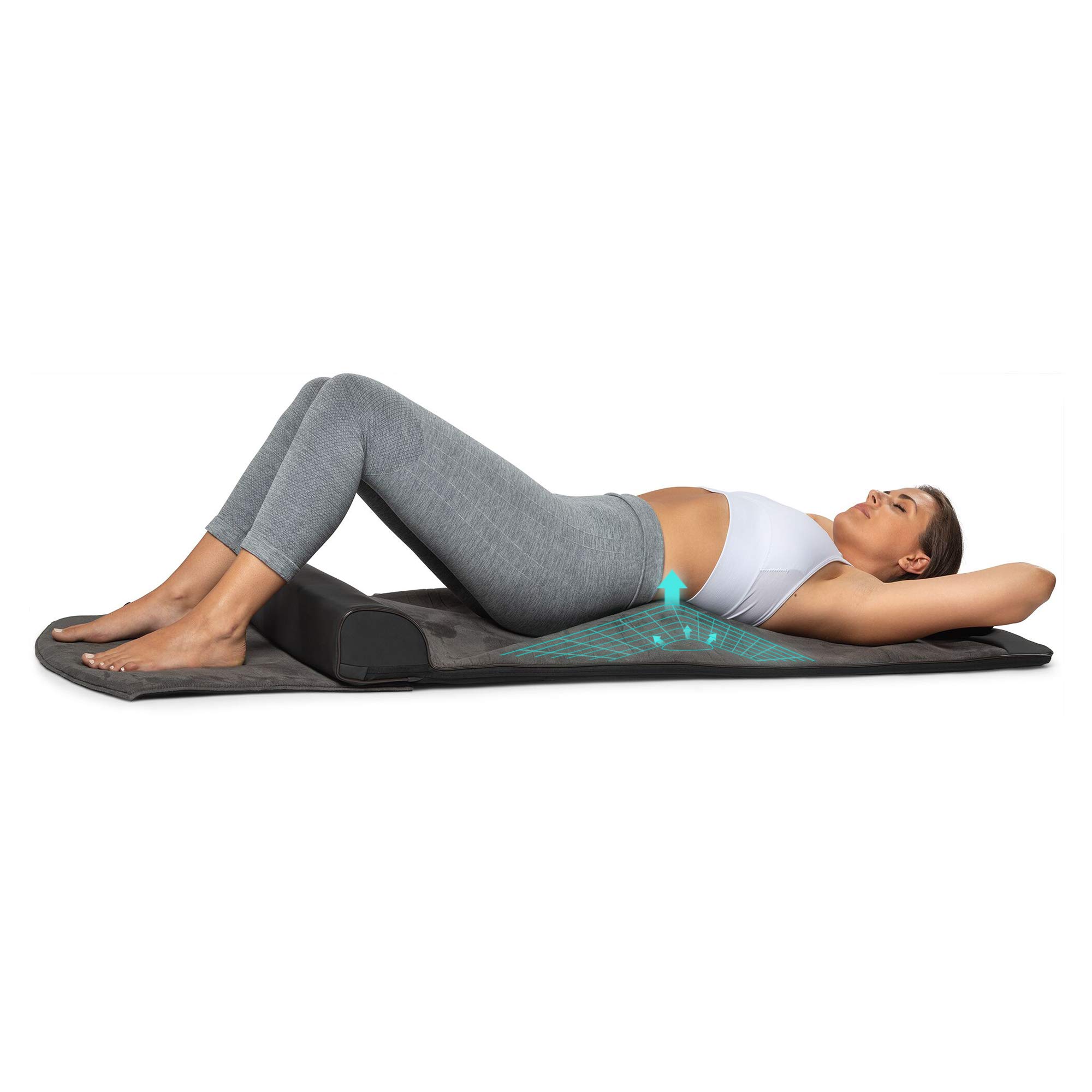 Back Stretching Electric Mat - 4 Stretching Programs for Physiotherapy at Home - Full Body & Back Relaxation - Release Lumbar Tension, Muscle Soreness & Back-Pain - Foldable Design with Handle