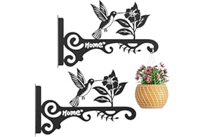 BBTFAA Metal Plant Hooks (2-Pack) - Decorative Wall Hangers with Bird Design for Indoor & Outdoor Use - Hanging Brackets for Plants, Flower Baskets, Bird Feeders, Lanterns - Patio, Garden, Home Decor