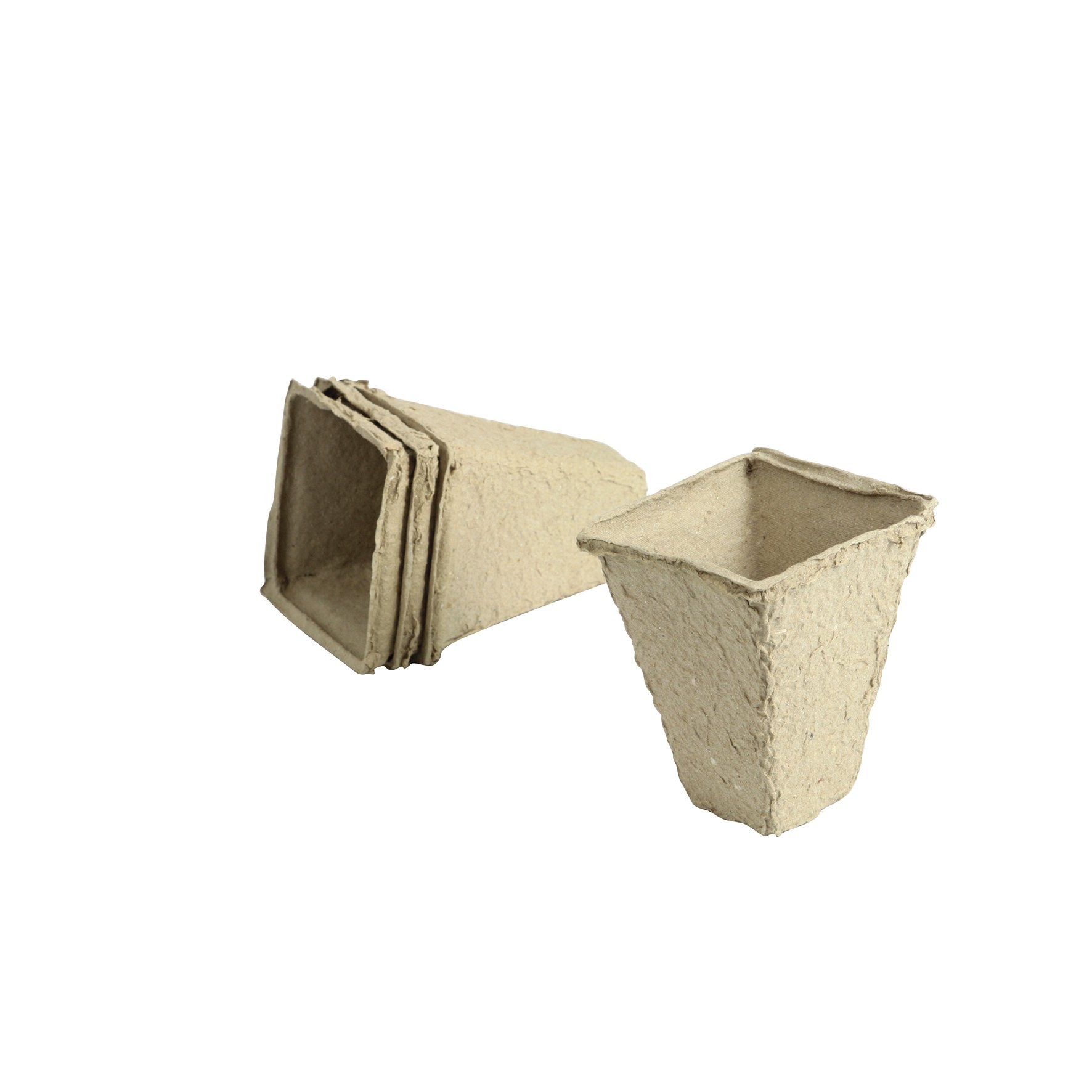 Greengeers 93483 Set of 20 Square Paper Pots 8 cm Beige