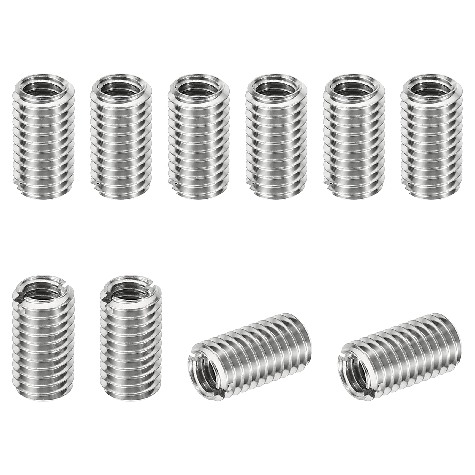 PATIKIL Thread Adapters Sleeve Reducing Nut, 10 Pcs M8*1.25 Male to M6*1 Female Repairing Insert Nut Screw Reducer Conversion Stainless Steel Fastener 15mm โ image 1