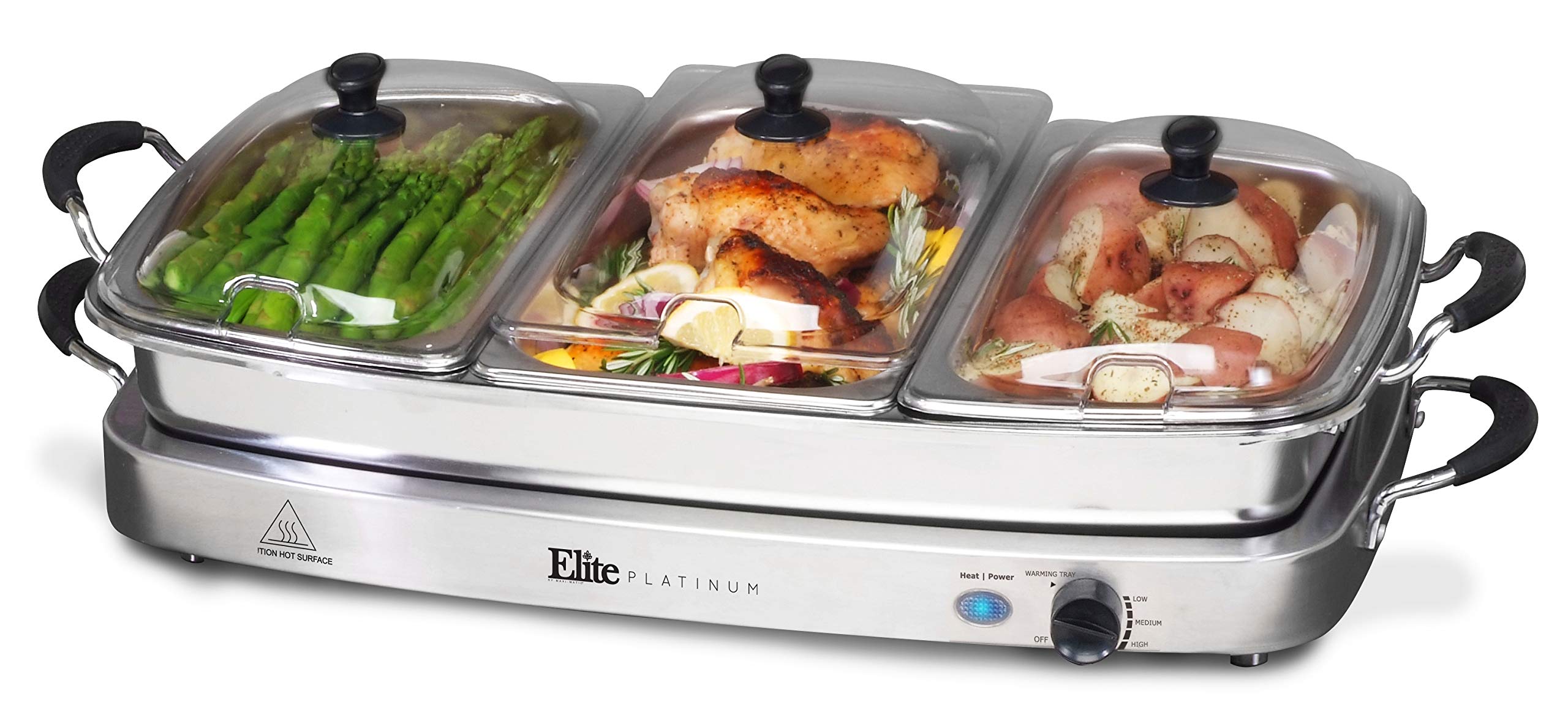 Buy Elite Platinum EWM9933 Deluxe Triple Buffet Server Food Warmer