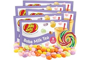 Jelly Belly Boba Milk Tea (28g) - 10-Pack Bundle : Ideal for Halloween, Thanksgiving, Christmas and New Year's Eve - Vegan, D