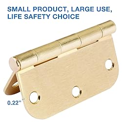 3 Pack Round Door Hinges 3-1/2" x 3.5 inch, 5/8