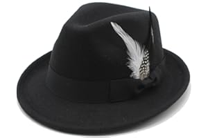 LIDHAY Classic Fedora Hats for Men & Women Vintage Style Short Brim Felt Hat Panama Fedora Hats with Bands