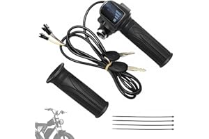 Hizoncore Ebike Full Twist Throttle Fits Ridstar Q20, 48V Plug and Play Throttle 3 Pin Easy Installation, LCD Display with Key Lock, Throttle Grips for Ebike Motorcycle Scooter