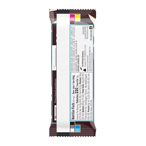 HERSHEY’S PLANT BASED OAT CHOCOLATE CONFECTION EXTRA CREAMY ALMOND & SEA SALT BAR, 1.55 OZ