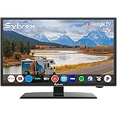 SYLVOX Smart RV TV, 24" 12 Volt TVs for RV Camper 1080P DC/AC Powered Television, Compatible with Google OS, Support Download