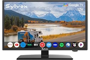 SYLVOX Smart RV TV, 24" 12 Volt TVs for RV Camper 1080P DC/AC Powered Television, Compatible with Google OS, Support Download APPs, Google Assistant, Bluetooth WiFi, 9-32V Wide Voltage Protection