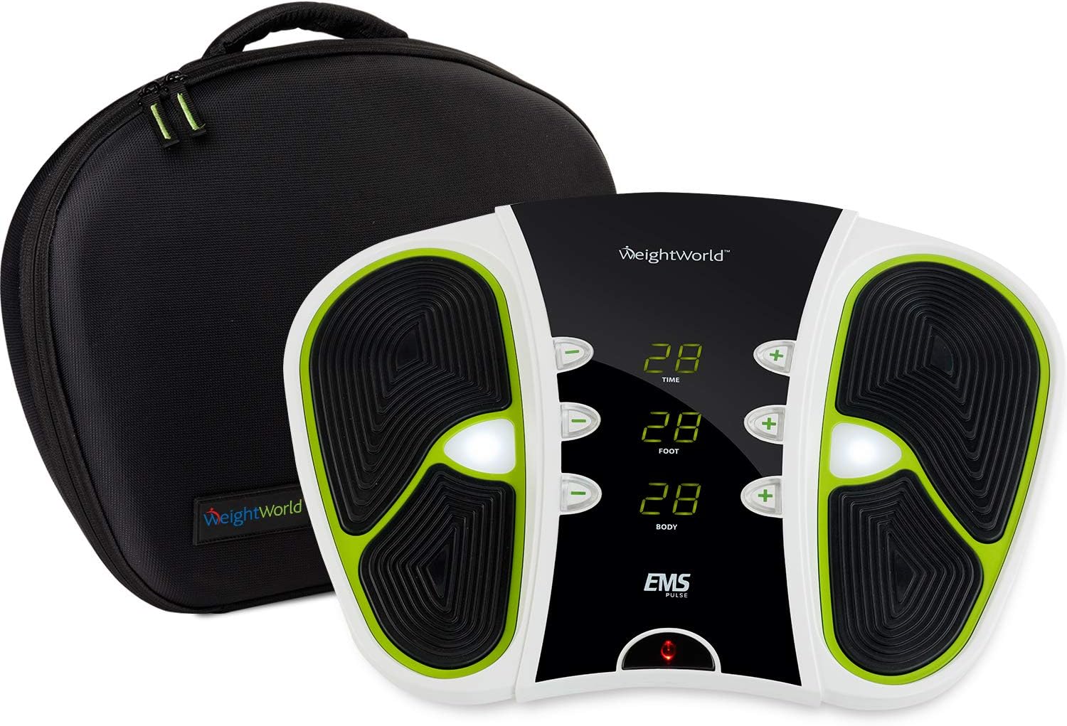 WeightWorld Circulator, Foot Circulation Machine with 99 Intensity Levels, EMS & TENS Technology, Includes Travel Bag