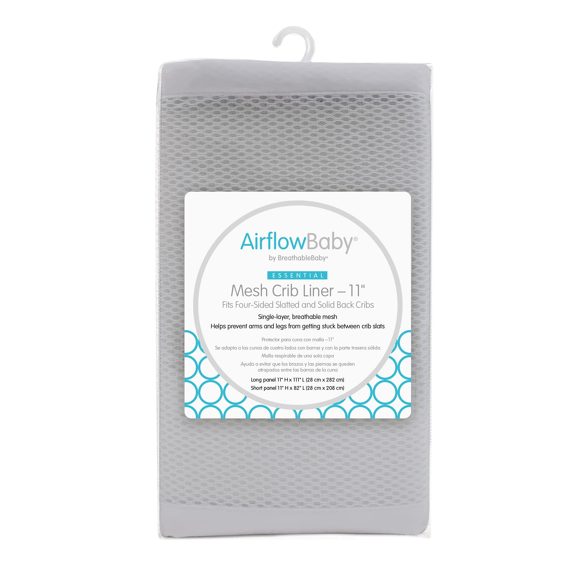 Photo 1 of AirflowBaby Breathable Mesh Liner for Full-Size Cribs (Gray, 11')