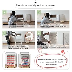 Lumizone Foldable Book Cart 6-Tier Large Capacity
