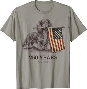 Dachshund America's 250th Patriotic Dog Fireworks T-Shirt