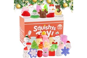 Satkago Christmas Mochi Squishy Toys, 30PCS Mini Squishies Stocking Stuffers Christmas Party Favors Goodie Bag Stuffers Gifts for Kids, Party Supplies for Encanto Cocomelon Birthday Kids Party Favors