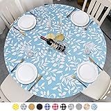 mimdmi Table Cloth, Fitted Round Plastic Vinyl