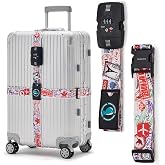 Travelkin Luggage Straps TSA Approved, Suitcase Straps with TSA Lock | Adjustable, Cross luggage belt strap, combination lock, Travel,Reinforced Buckle,multiple colors, locking suitcase belt