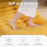 Vesgantti Togo Fireside Chair Yellow Soft Suede Premium Foam Lounge Sofa view 4
