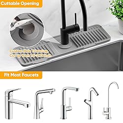 Faucet Mat for Kitchen Sink Splash Guard [7° Slope