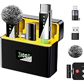 Yoobao Wireless Lavalier Microphone for iPhone 16 15 14, Android, PC, USB C Mini Microphones with Metal Charging Case, 164FT Range, Noise Reduction, Lapel Mics for Vlog, Video Recording, YouTube