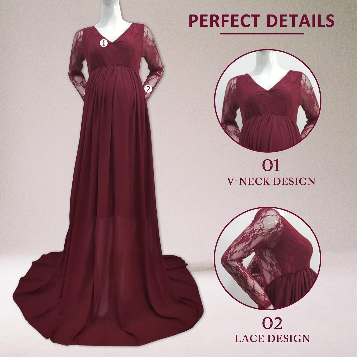 Women's Maternity Dress Maxi Baby Shower Pregnancy Dresses for Photoshoot at  Women’s Clothing store