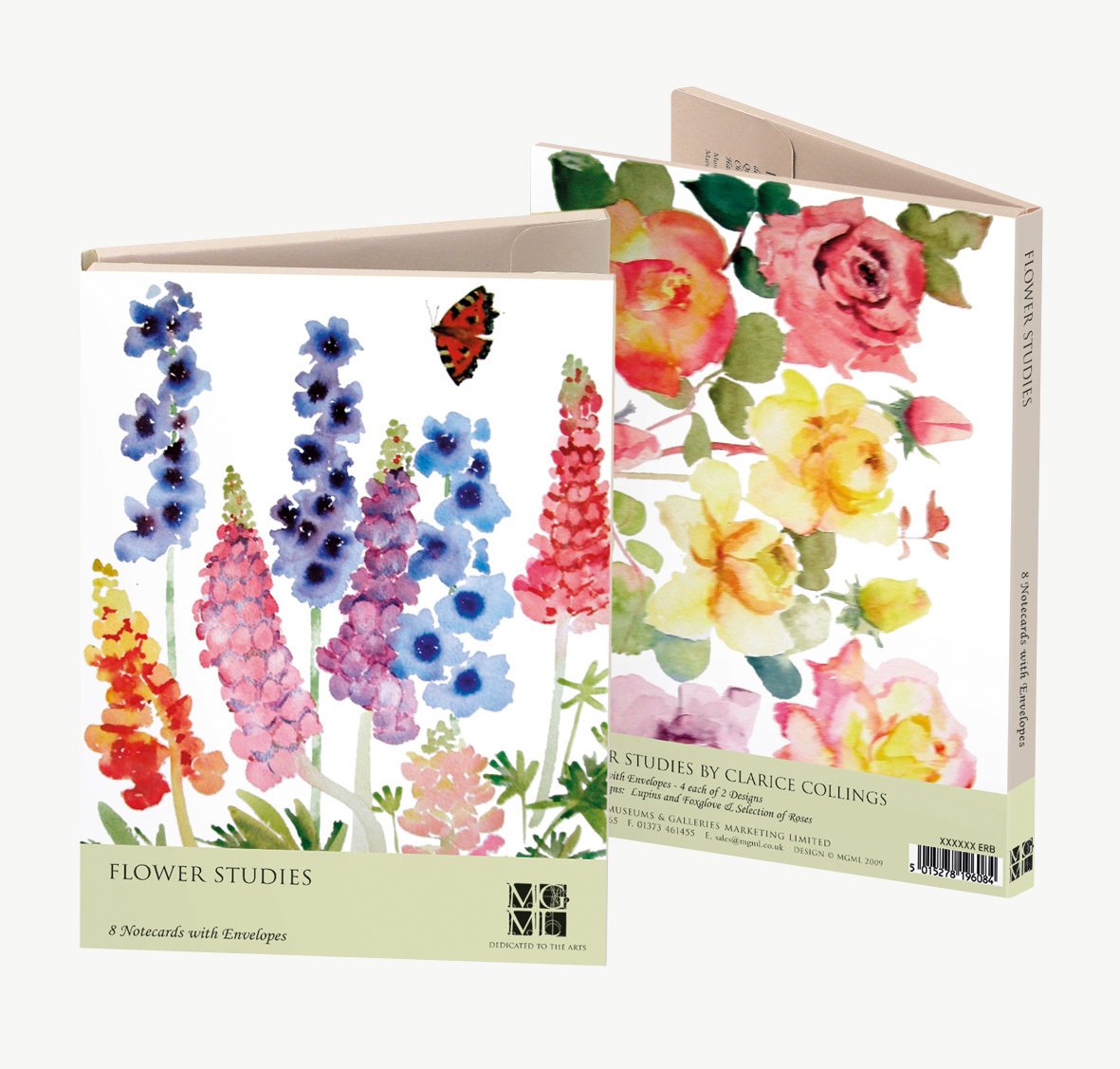 Museums and Galleries Marketing. Classics 178 x 127mm Flower Studies Designed Greetings Card Wallet with Envelope (Pack of 8)