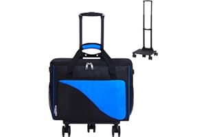 FOKDUVB Bowling Ball Bag 2 Ball Bowling Bag with Wheels Convertible Single or Double Ball Bag Detachable Bowling Roller Bag with EVA Foam Ball Holder and Separate Shoe Bag Bowling Accessories for Men Women