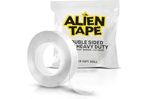 ALIEN TAPE Heavy Duty Double Sided Tape, Nano Tape, Feet Clear Adhesive Tape for Poster Photo Wall Decor As Seen on TV, (1 Roll - 10 Feet)