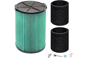 VF6000 Filter for RIDGID Shop Vac, Filter for RIDGID Shop vac Filters 5-20 Gal Vacuums-Models WD5500 WD0671 WD6425 WD7000, Fi