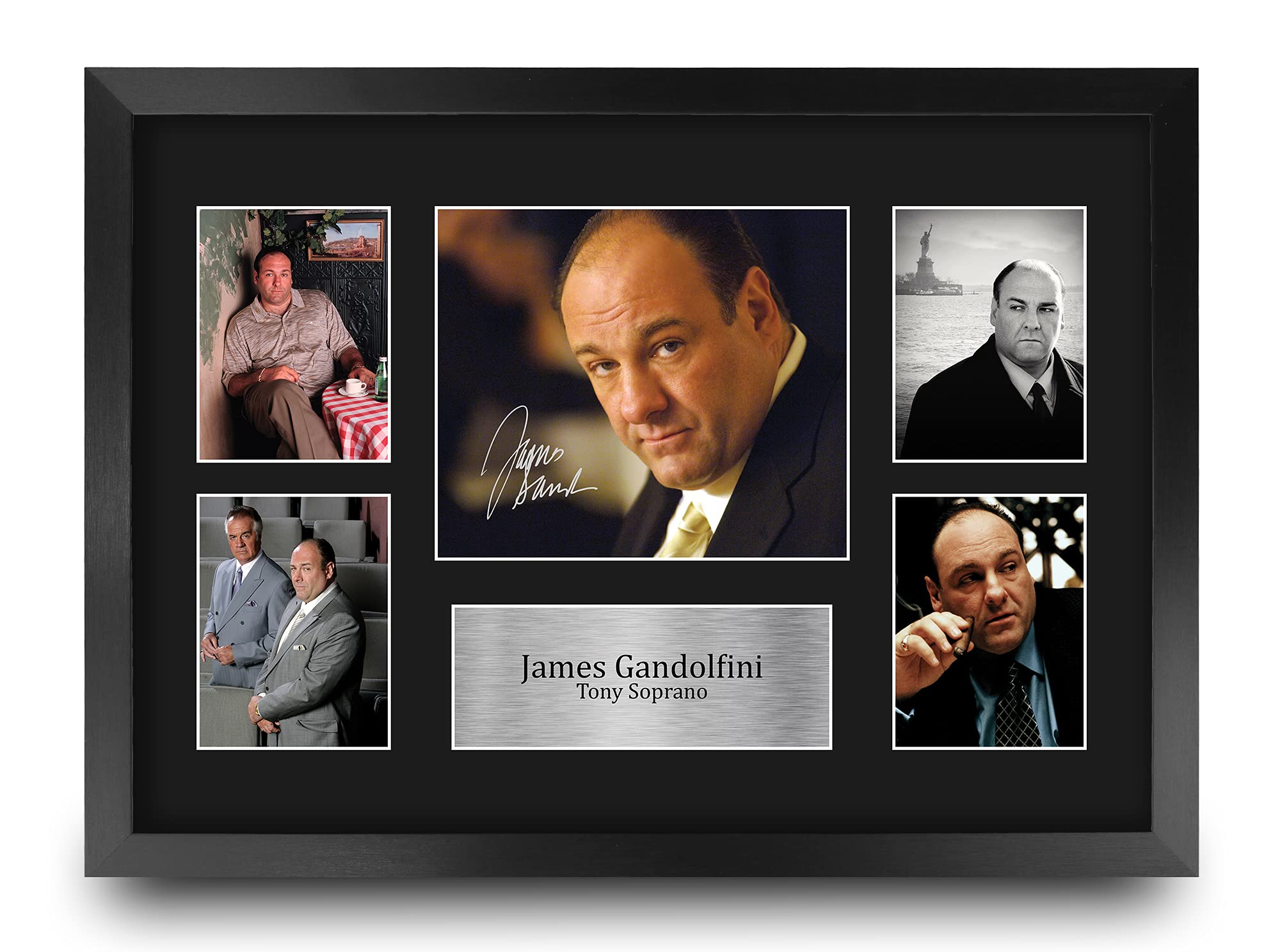 HWC Trading FR A3 James Gandolfini Sopranos Tony Gifts Printed Signed Autograph Picture for TV Show Fans - A3 Framed