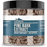 Earthborn Elements Pine Bark Extract, 200 Capsules, Pure & Undiluted, No Additives