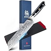 KYOKU Kiritsuke Chef Knife - Gin Series - 8.5" Multipurpose Professional Chef Knife, Japanese VG10 Damascus Stainless Steel Kitchen Knife with Silver Ion Blade G10 Handle Mosaic Pin