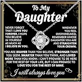 Daughter Necklace From Dad, Daughter Gift From Dad, Anniversary Graduation Christmas Birthday Gifts For Daughters From Mom, Meaningful Gift For Daughters With Message Card And Box