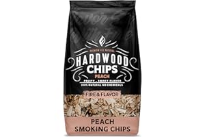 Fire & Flavor Premium All Natural Wood Chips for Smoker - Wood Chips for Smoking - Smoker Wood Chips - Smoker Accessories Gifts for Men and Women - Peach - 2lbs