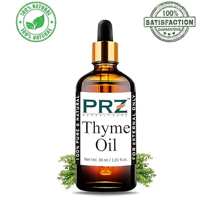 PRZ Thyme Essential Oil (30ML) - Pure Natural & Therapeutic Grade Oil For Aromatherapy, Skin Care & Hair Care