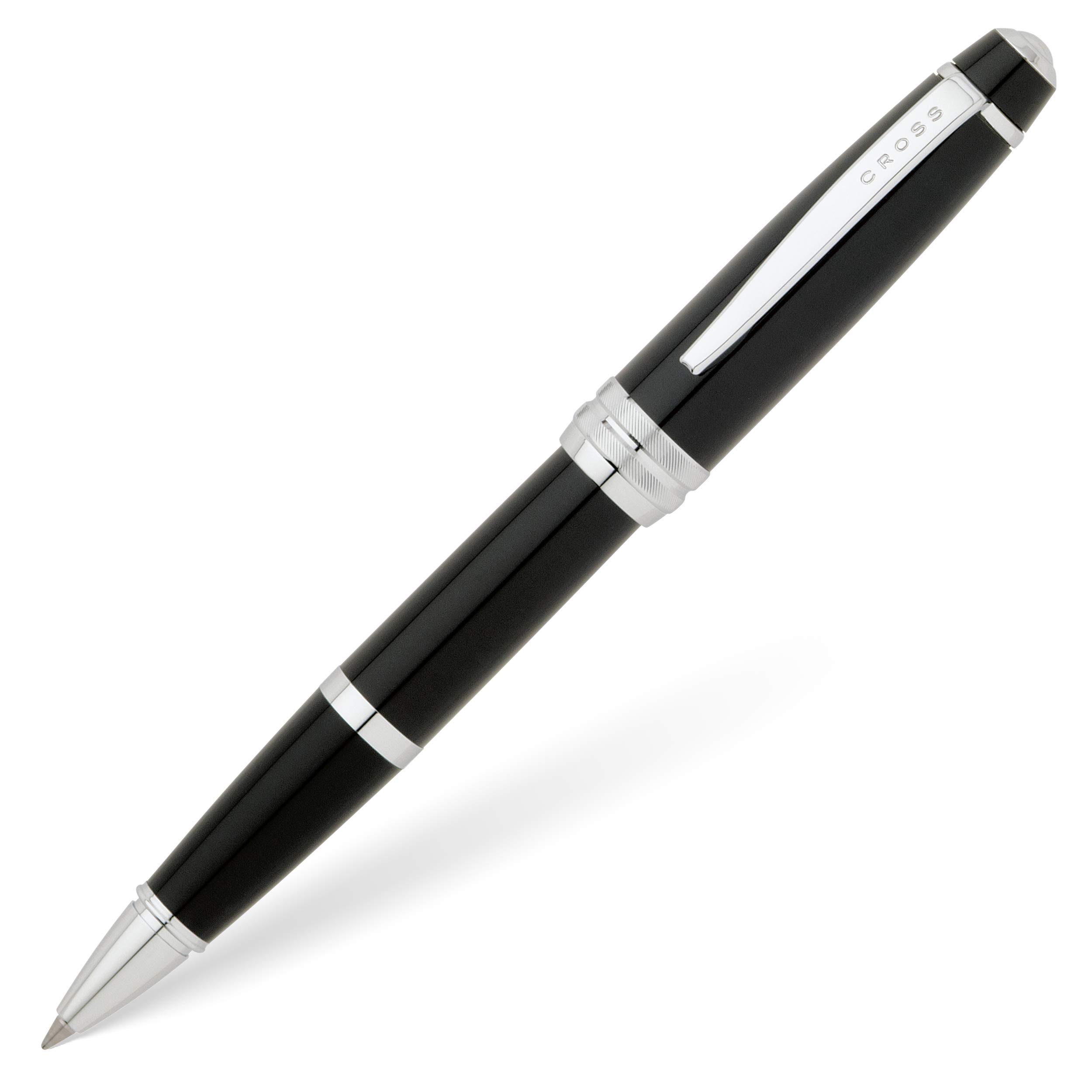 Cross Bailey Selectip Rollerball Pen (Ink Colour Black, Line Width M, in Premium Gift Box) Black Lacquer Chrome-Plated