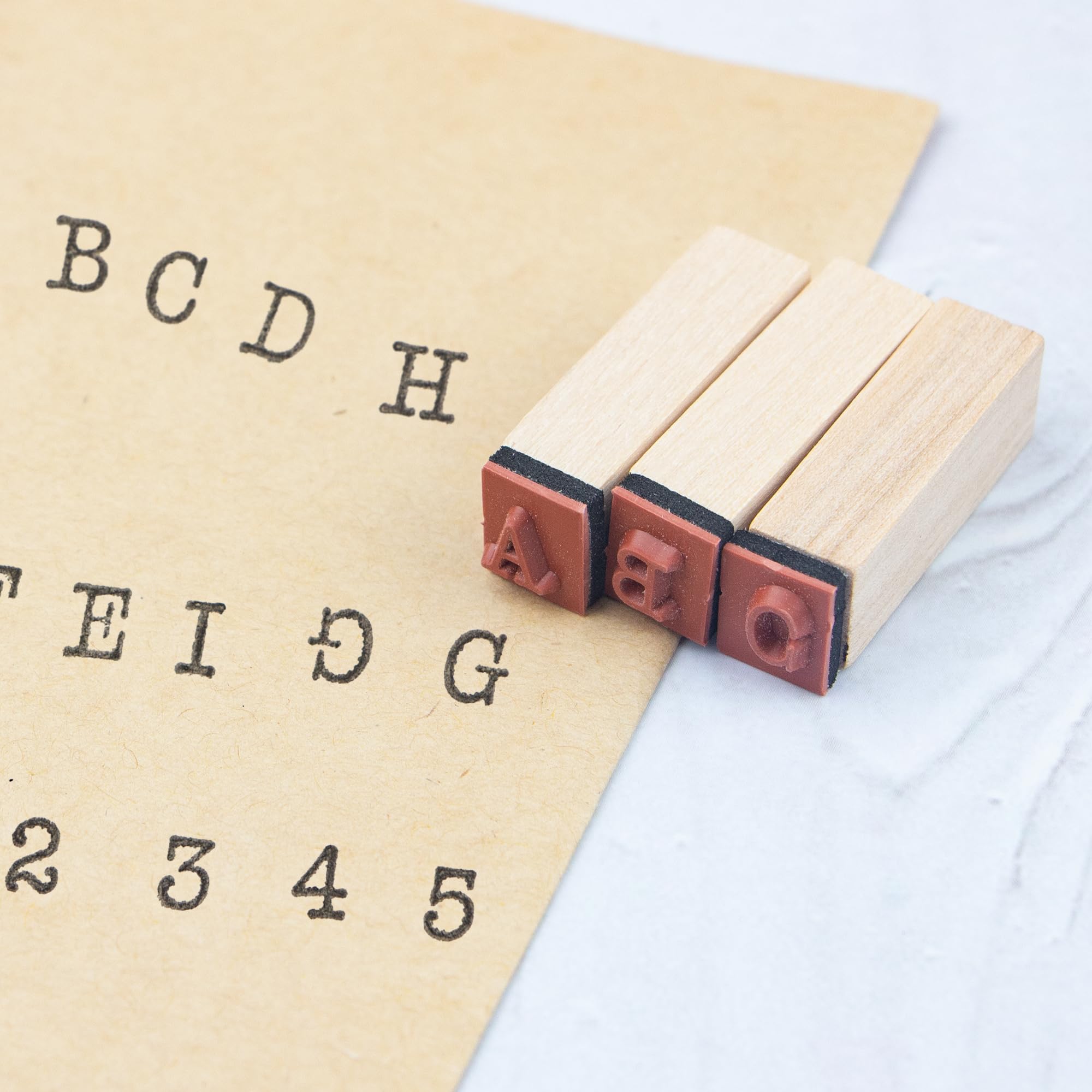 36 Pcs Small Wooden Rubber Stamps, Wooden Box Multipurpose Number Alphabet Letter Wood Rubber Stamp for Card Making, DIY Craft, Scrapbooking Supplie, etc