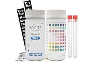 KEDIXIEST 9 in 1 Drinking Water Test Kit, 100 Test Strips for Iron, Copper, Nitrite, Nitrate, pH, Carbonate, and More for Tap Water, Well Water, Swimming Pool, Hot Tub, Aquarium