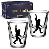 Onebttl Bigfoot Gifts for Men, Sasquatch Gifts, Set of 2 Shot Glasses, 1.5 oz (45 ml), Great for Big foot Sasquatch Lovers