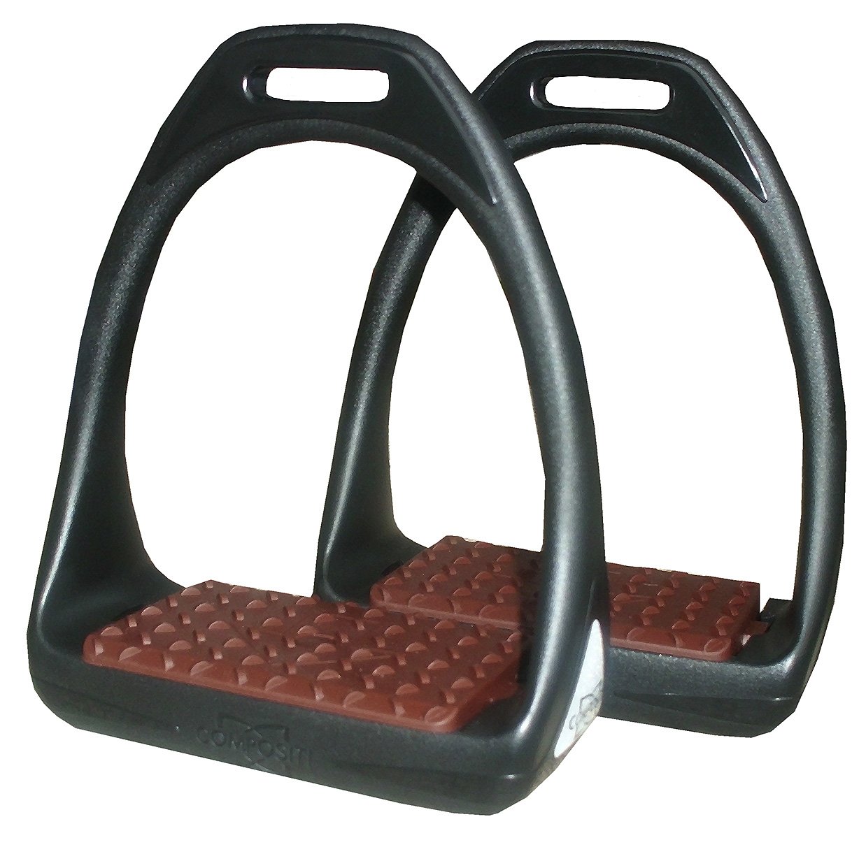 Reitsport Amesbichler Compositi Reflex Plastic Stirrups with Flexible Wide Tread Black / Brown Plastic Stirrups