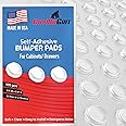 Pack of 100 Cabinet Door Bumpers - 1/2” Diameter Clear Adhesive Pads for Drawers, Glass Tops, Cutting Boards, Picture Frames,