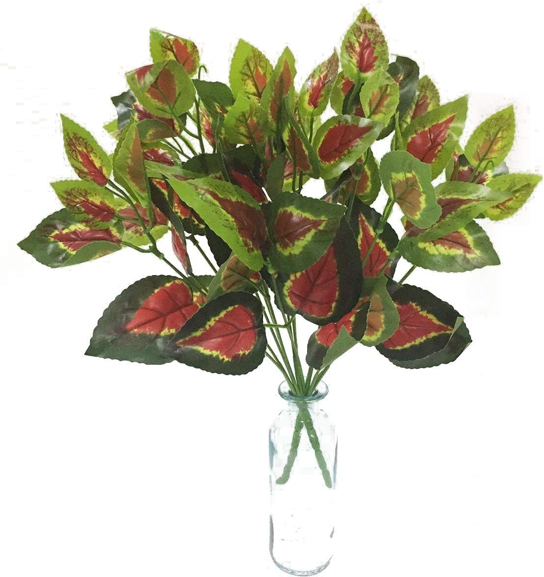 Artificial Plants Artfen 2pcs Artificial Shrubs Leaves Faux Shrubs Simulation Greenery Bushes Artificial Flower Indoor Outside Home Garden Office Verandah Wedding Decor 15 inch