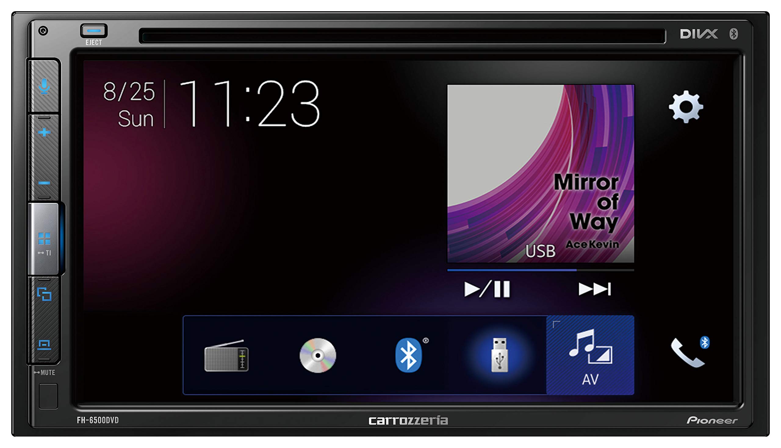 Pioneer ディスプレイオーディオ FH-6500DVD 6.8インチ 2D CD DVD USB Bluetooth iPod iPhone AUX DSP カロッツェリア商品画像