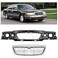 JMTAAT Header Panel & Grille Compatible with 1998-2002 Mercury Grand Marquis GS/LS FO1220214 FO1200353 Bumper Grill Headlight Headlamp Mounting Panel Nose 2Pcs