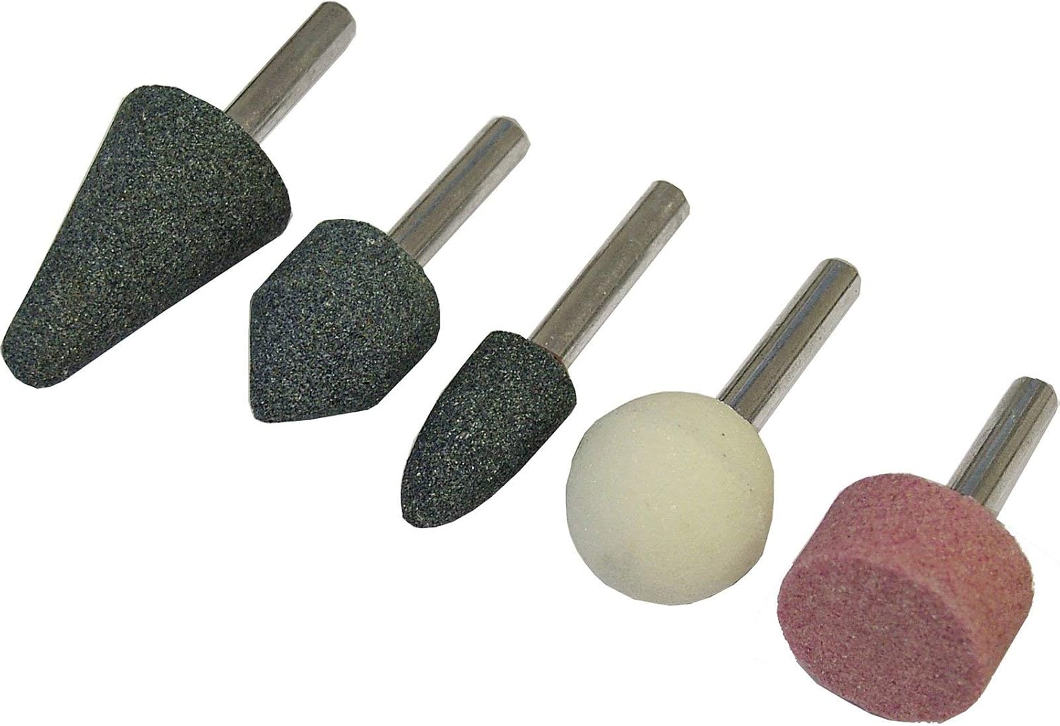 Faithfull FAIGWSET5 Mini Grinding and Sharpening Stone Set - 5 Piece. 6mm Shank, Multi