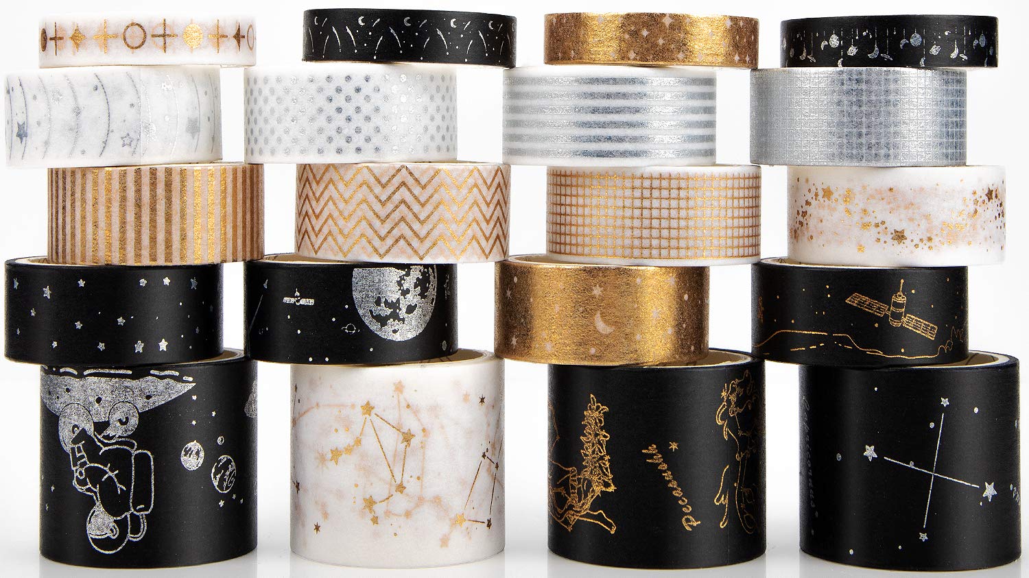 COCHIE Washi Tape Set, Washi Masking Tapes Decorative Tape Collection for Art and DIY, Beautify Bullet Journals, Scrapbooking, Planner, Journal, Gifts Decoration