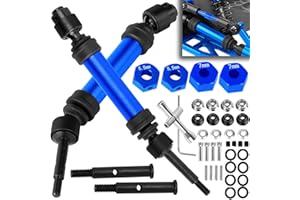 BRCatWPark Drive Shaft Axles Upgrades Part for 1/10 Rustler 2WD (VXL)/Stampede 2WD (VXL),RC Steel #45 2Pcs Driveshafts CVD w/Hex Hops Up,Navy Blue