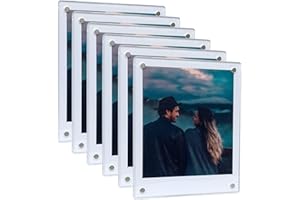 SULEPE Magnetic Polaroid Picture Frame 3.5x4.25”, Fridge Magnet Frame for Polaroid Now i-Type/600/SX-70/OneStep+/Instax Wide 300/200/210 Photo, Instant Photo Frame [6Packs 12Panels]