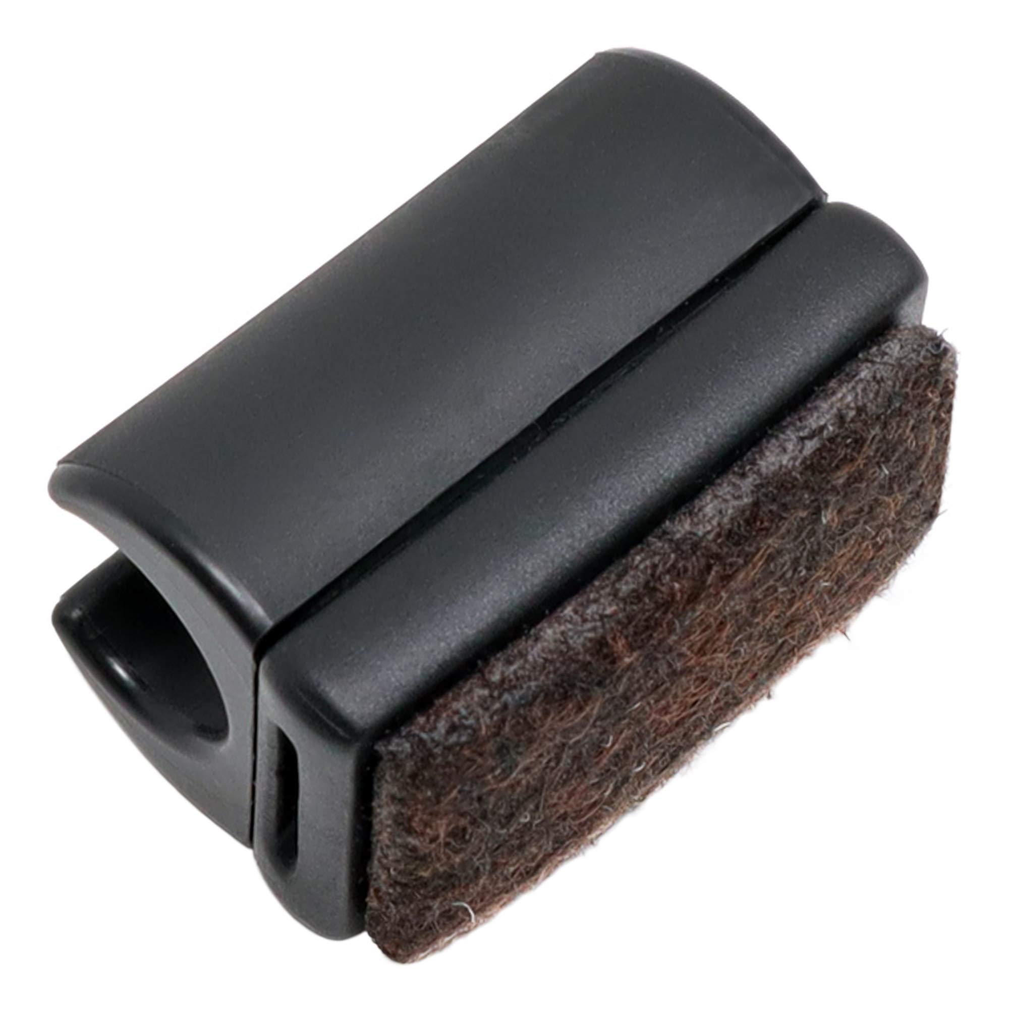 Adsamm® / 32 x saddle feet with felt pads / ø for round tubes 0.39 - 0.43 '' (10 - 11 mm) / black / round / quality furniture glides for tubular steel chairs